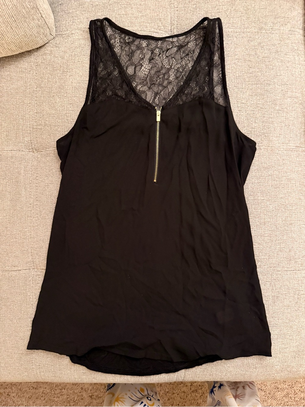 Black Zip Front Tank Top